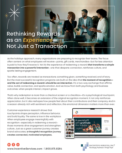 Rethinking Rewards as an Experience - Incentive Services