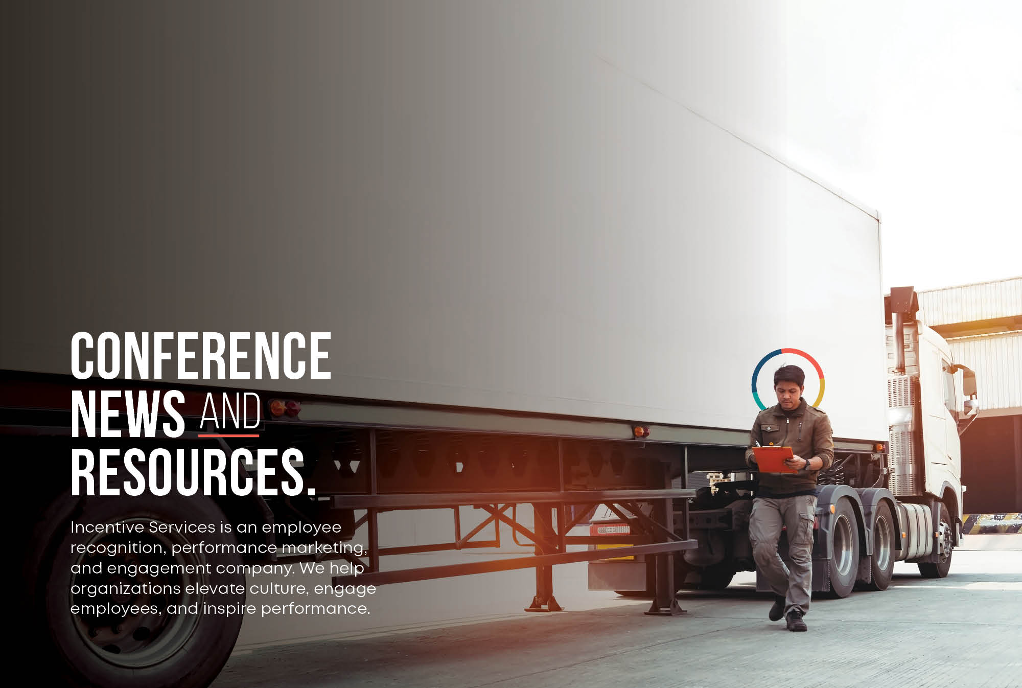 Transportation Industry Banner - Image of Truck Driver inspecting his trailer - Incentive Services